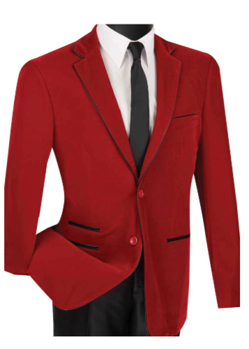 Chaqueta deportiva de terciopelo rojo de los hermanos Sánchez