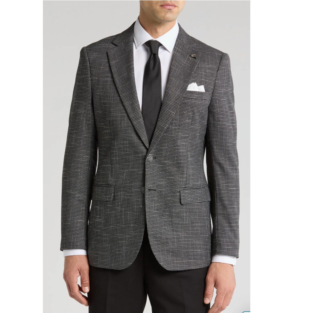 Blazer Slim Fit Negro/Gris