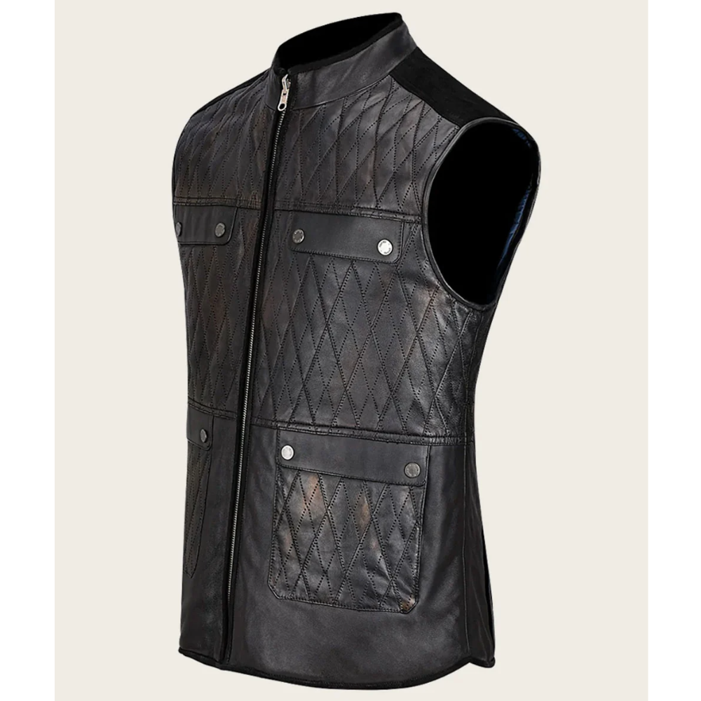 Cuadra Reversible Black Leather Vest