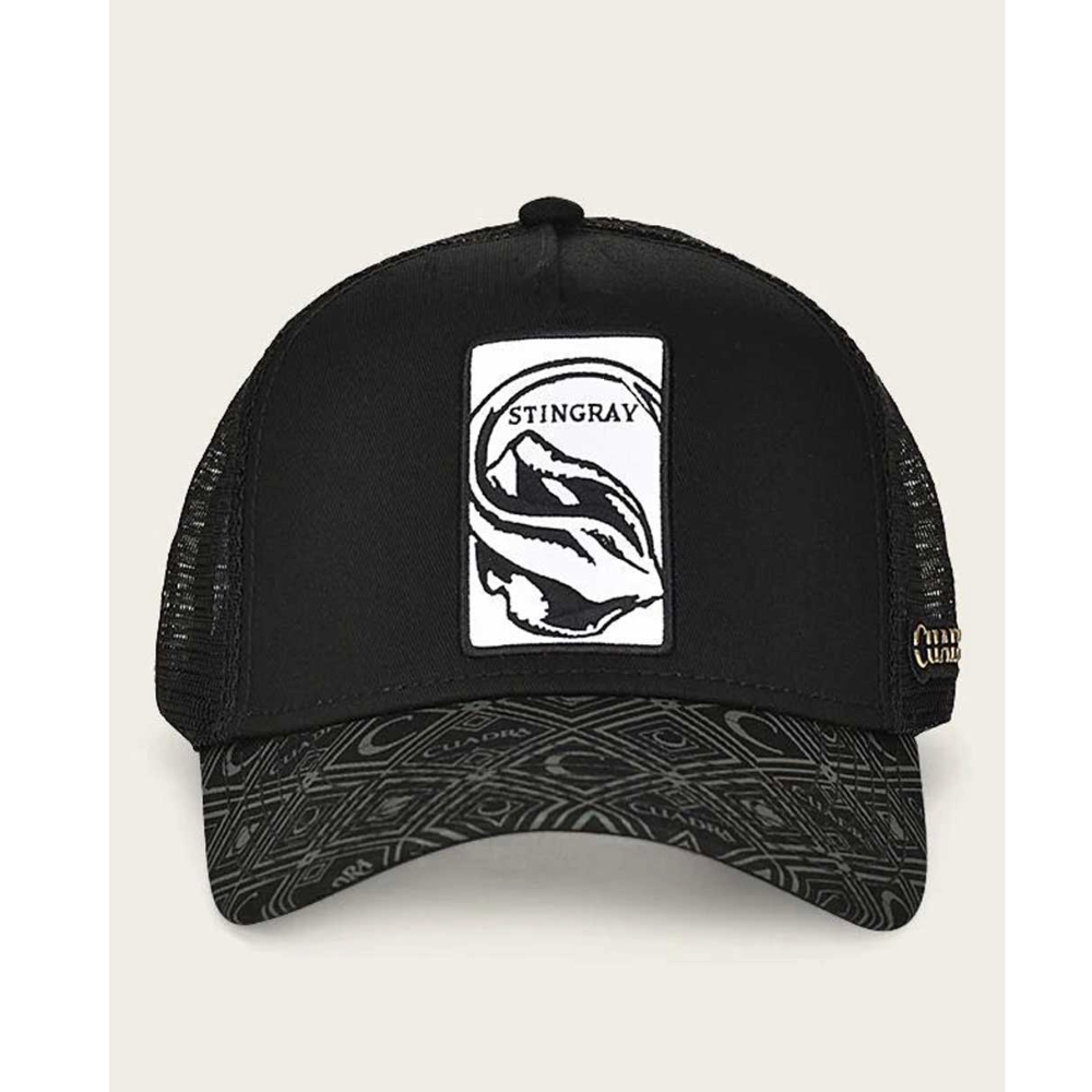 Black stingray patch cap