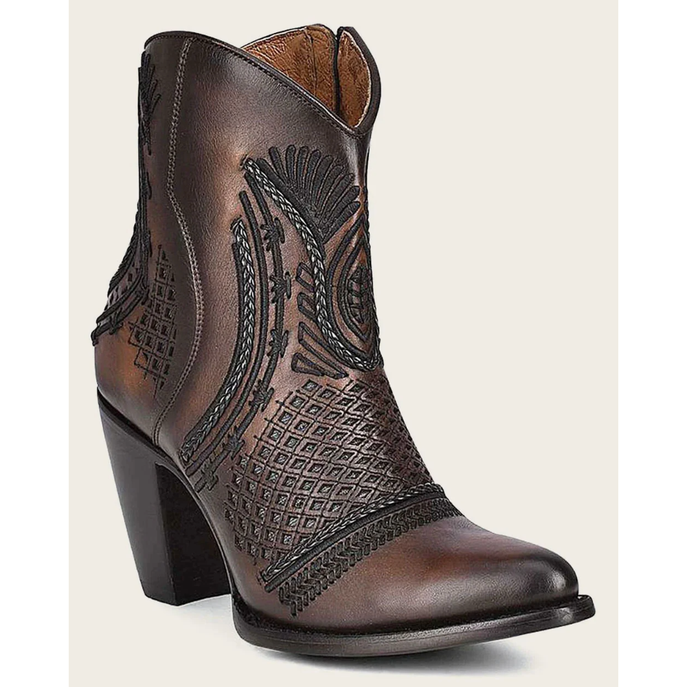 Ankle artisan brown bootie