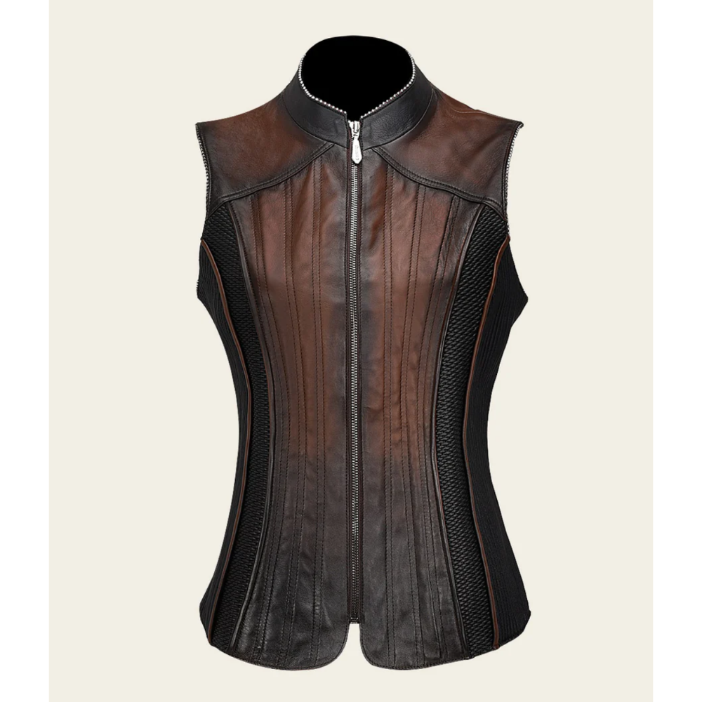 Chaleco de cuero negro Cuadra