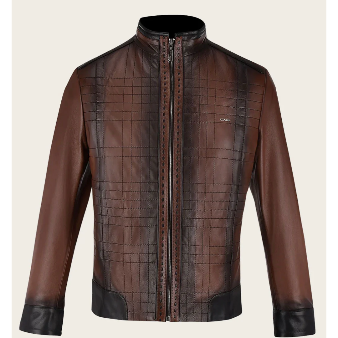 Cuadra Brown mandarin neck jacket