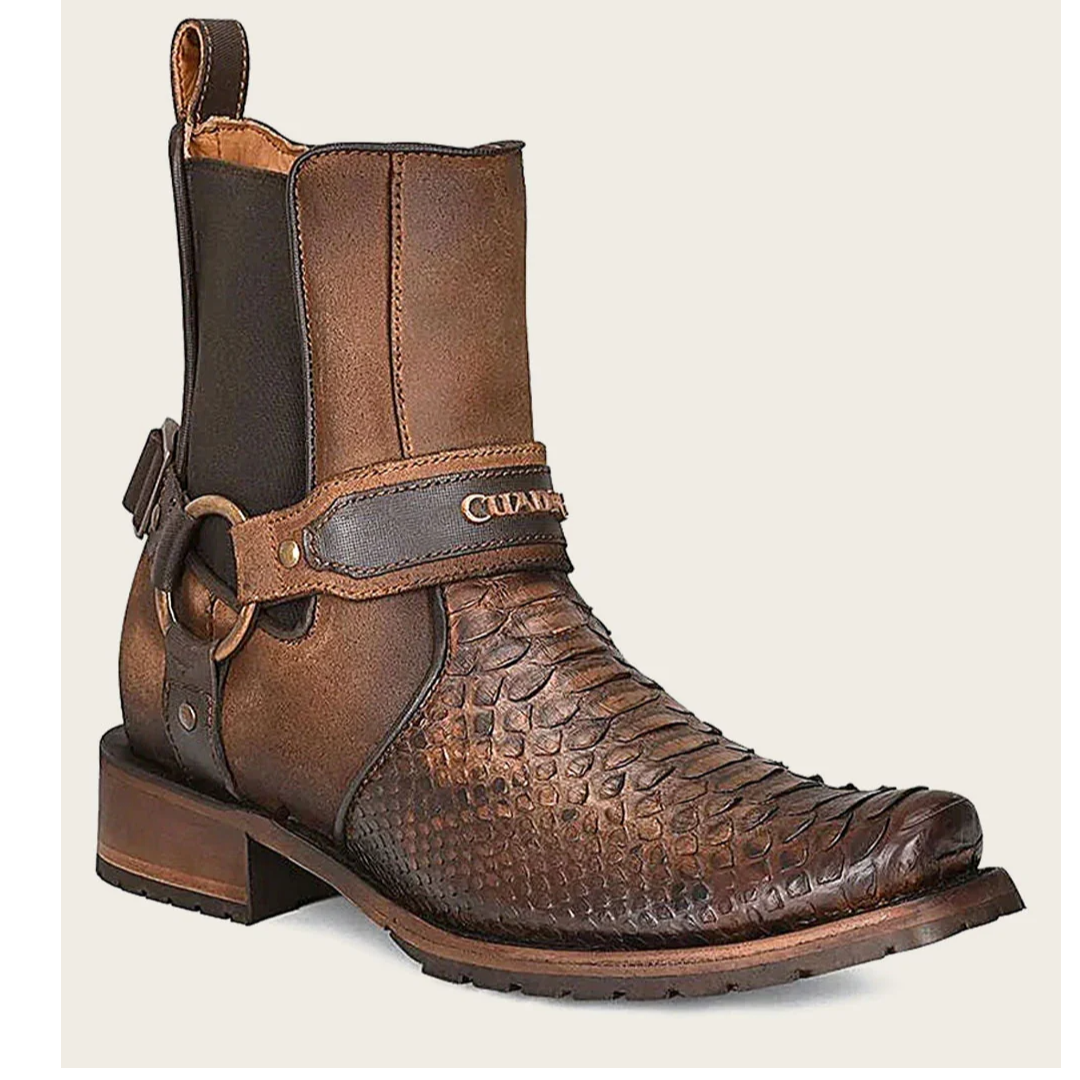 Cuadra Urban Brown Python Leather Ankle Boot