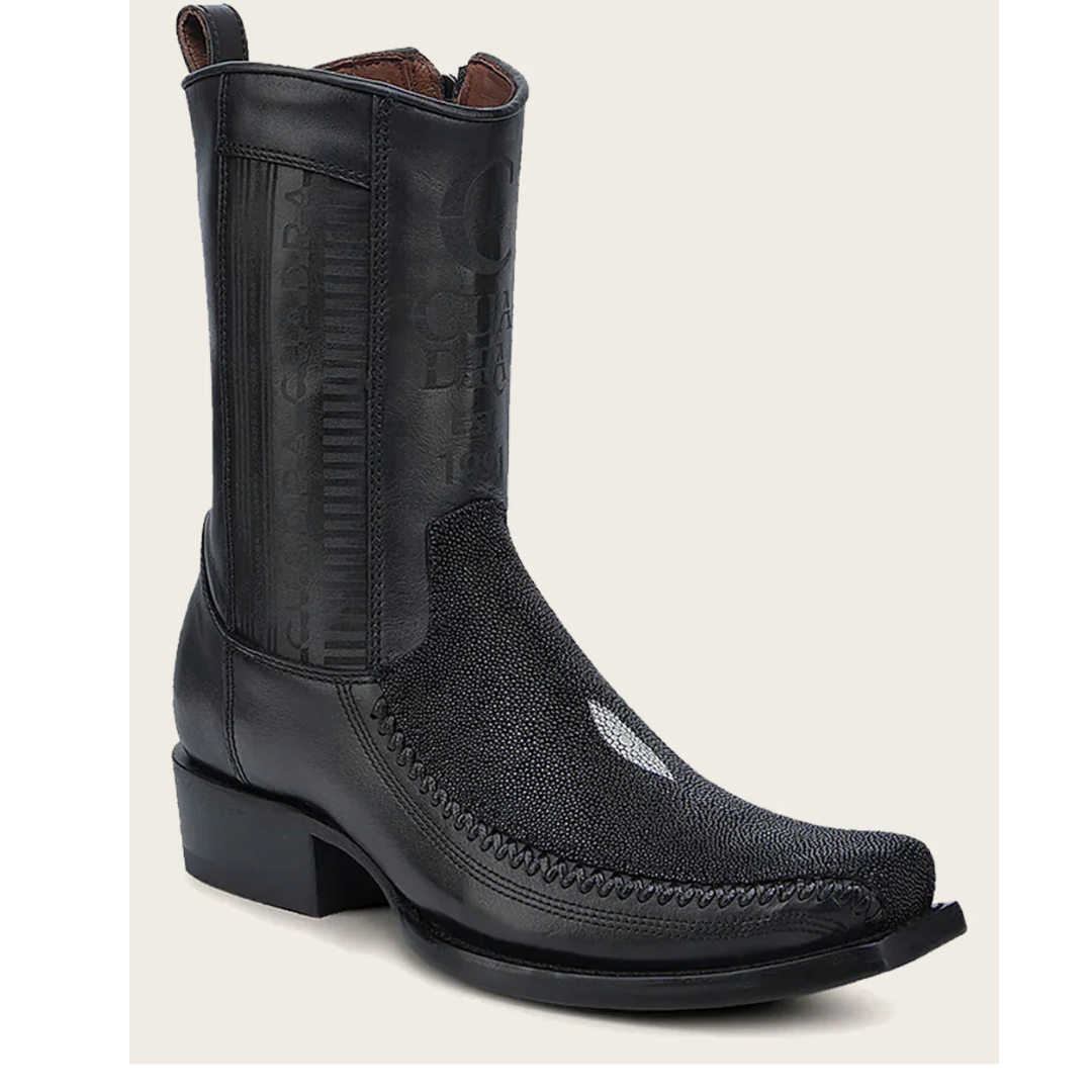 Cuadra Engraved Black Stingray Boots