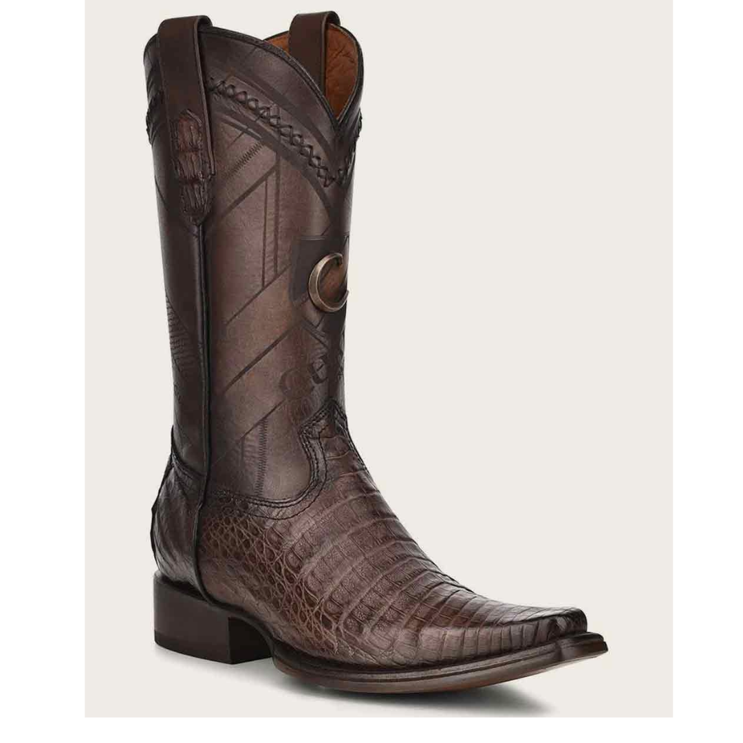 Cuadra Handcrafted Dark Brown Caiman Western Boots
