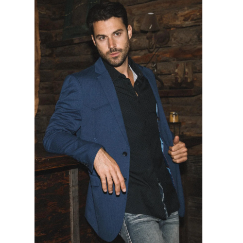 Blazer azul occidental para hombre