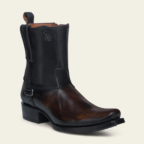 Cuadra Dress Engraved Black Leather Boot