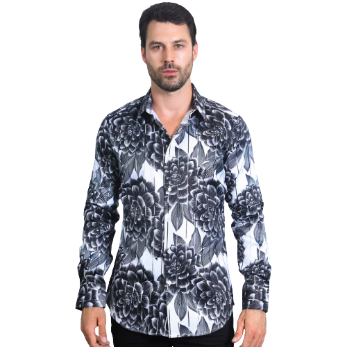 Mens Modern Fit Stretch Fashion White Shirt