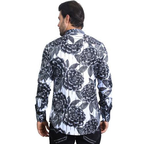 Mens Modern Fit Stretch Fashion White Shirt