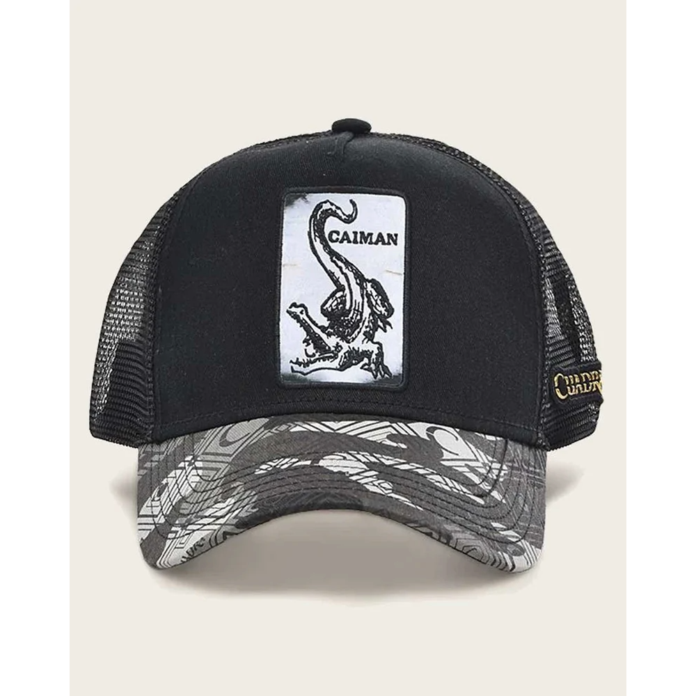 Black alligator patch cap