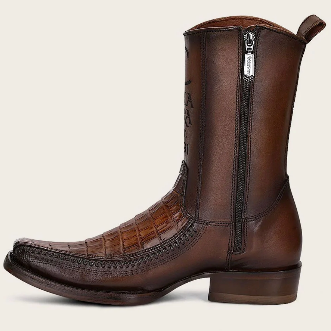 Cuadra Engraved Brown Fuscus Western Boots
