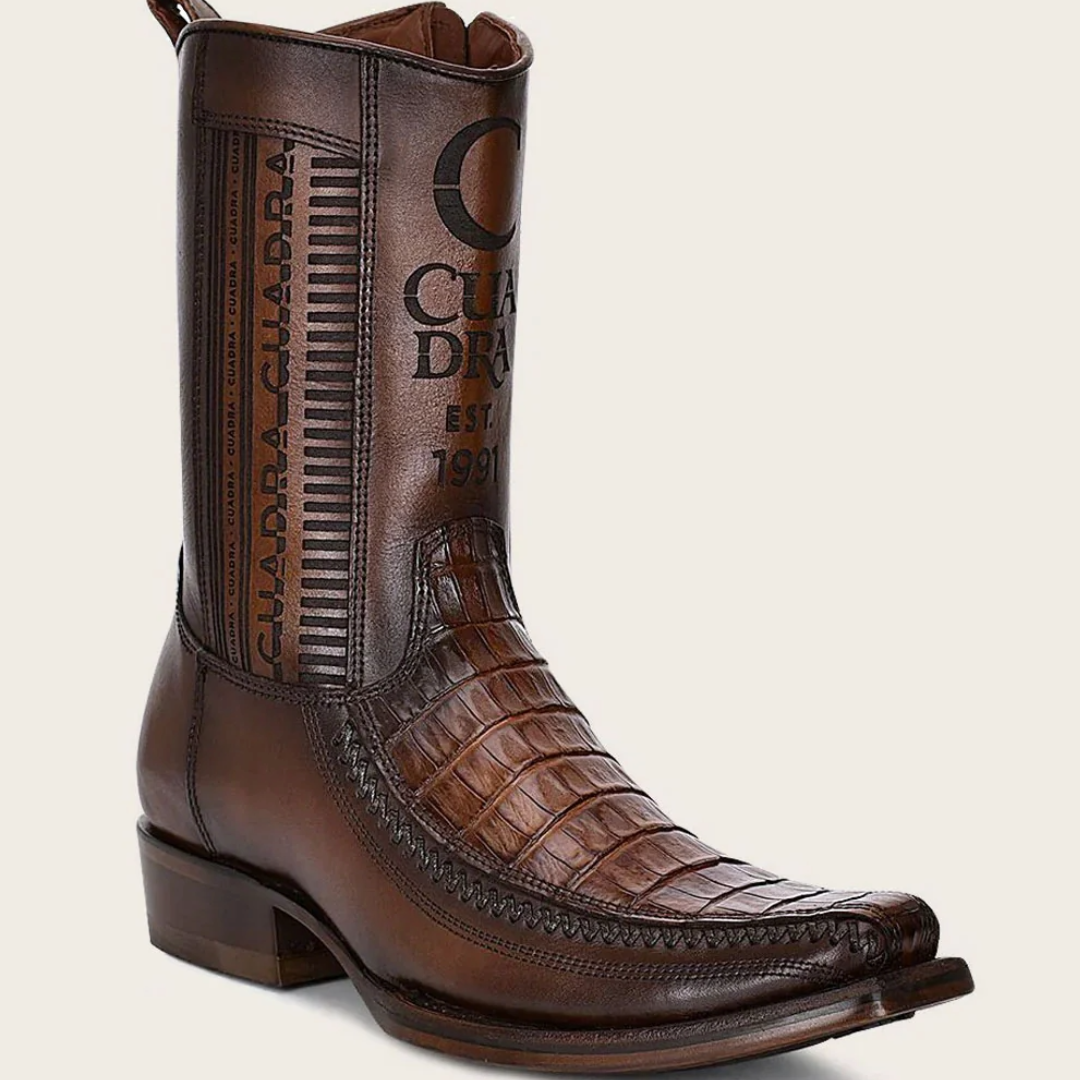 Cuadra Engraved Brown Fuscus Western Boots