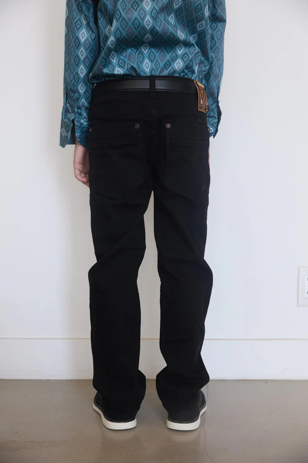 Boy's Black Boot Cut Jeans