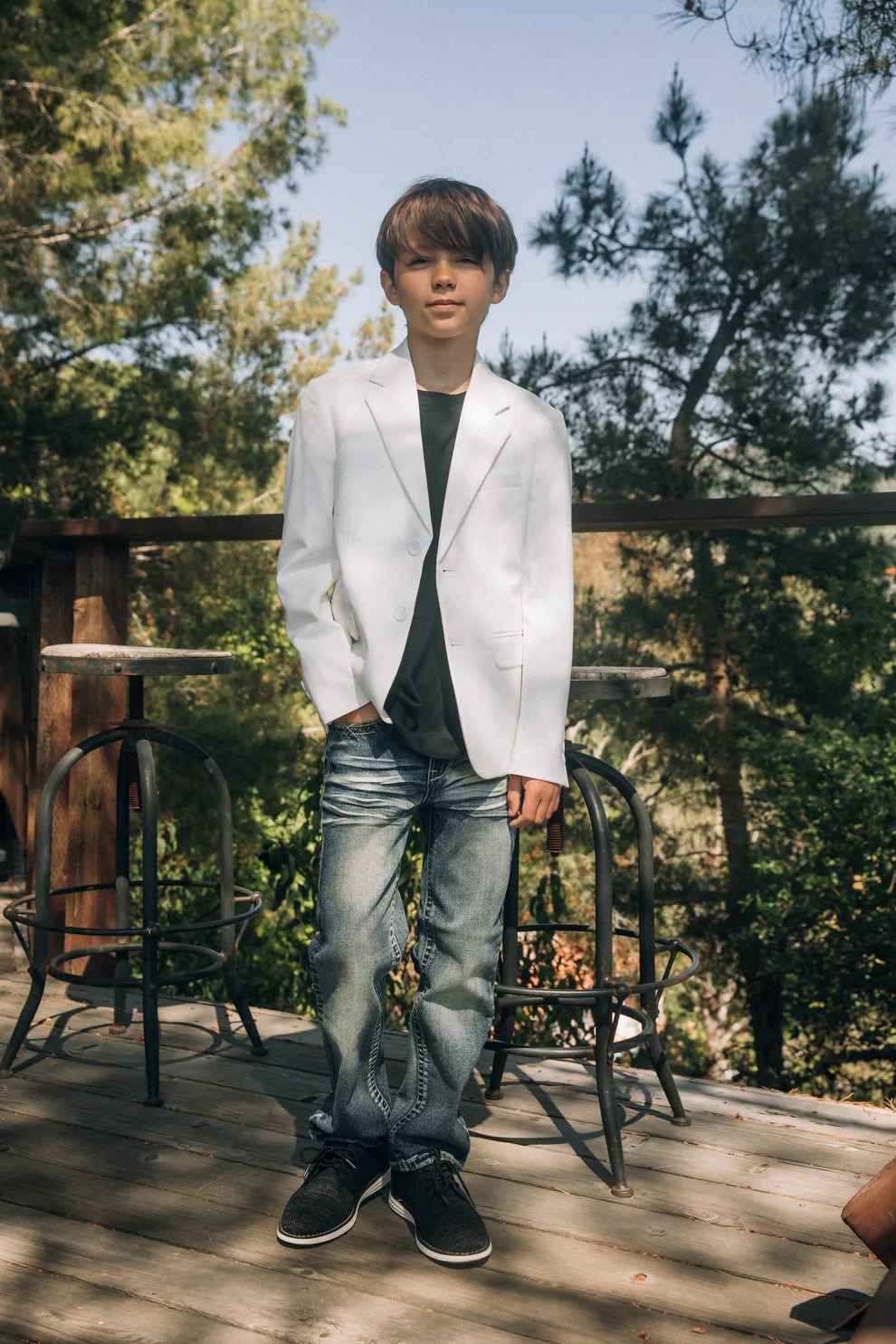 Boys' Modern Fit Stretch Occasion White Blazer