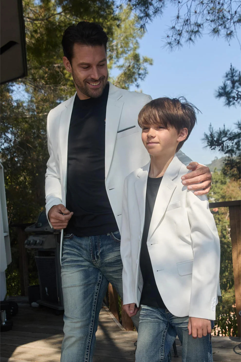 Boys' Modern Fit Stretch Occasion White Blazer