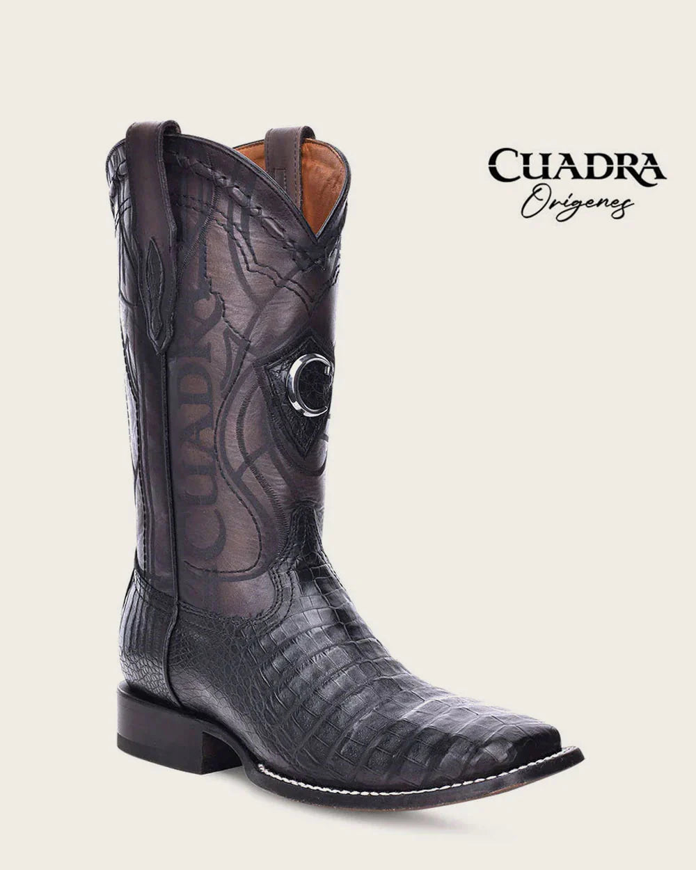 Bota Western Ultra Exótica Negra Cuadra