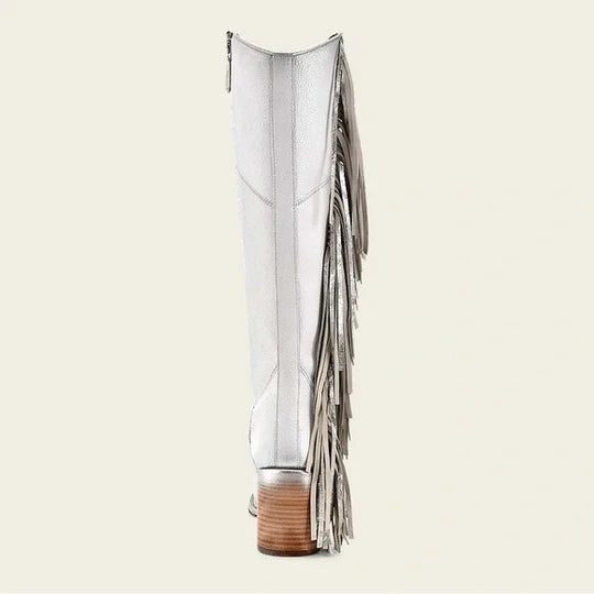 Cuadra Angelina White Fringe Boot