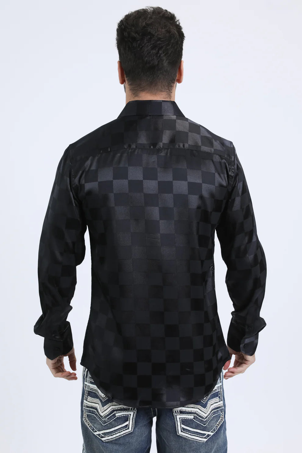 Men's Modern Fit Long Sleeve Black Shirt