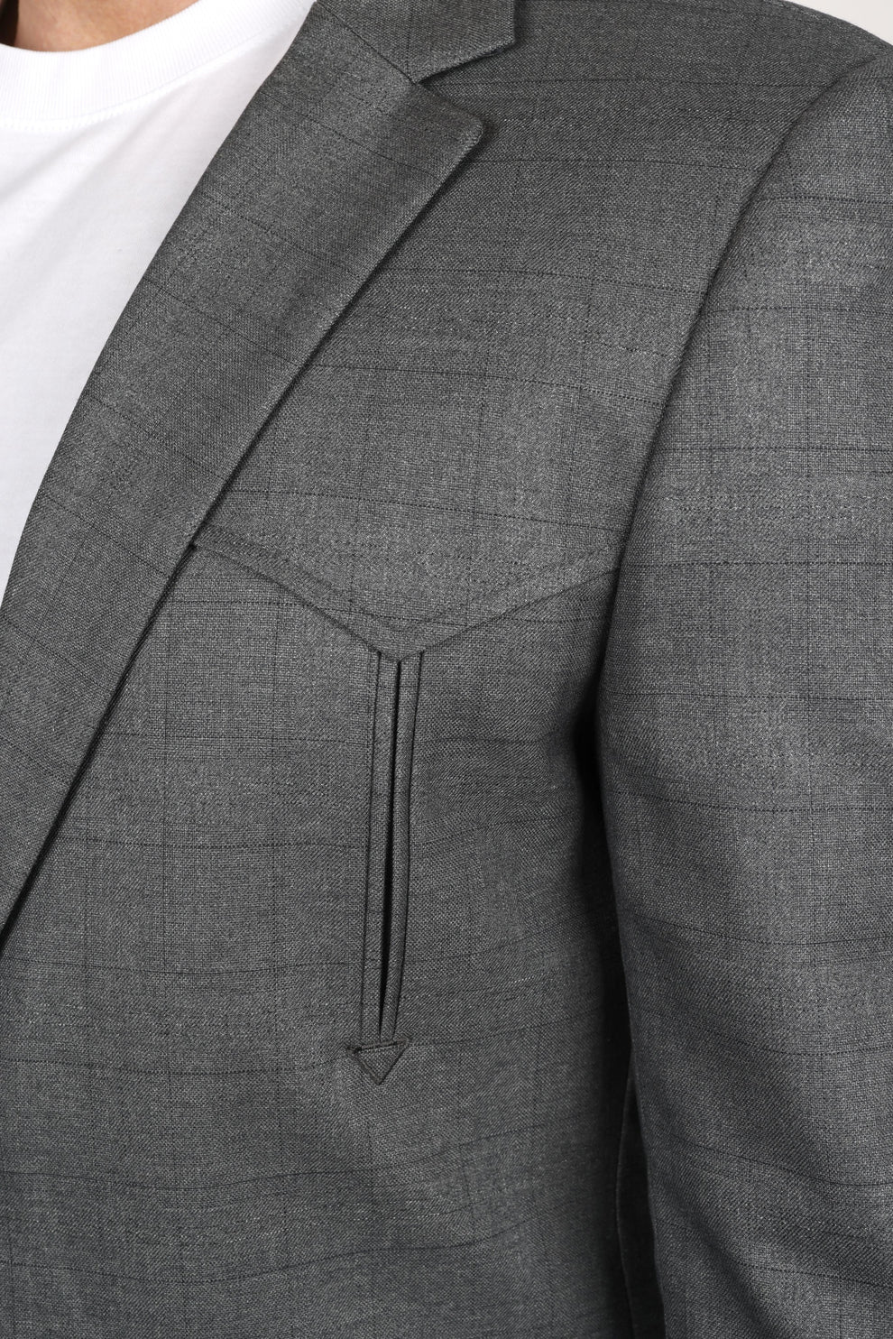 Chaqueta deportiva estilo western para hombre con coderas (gris claro)