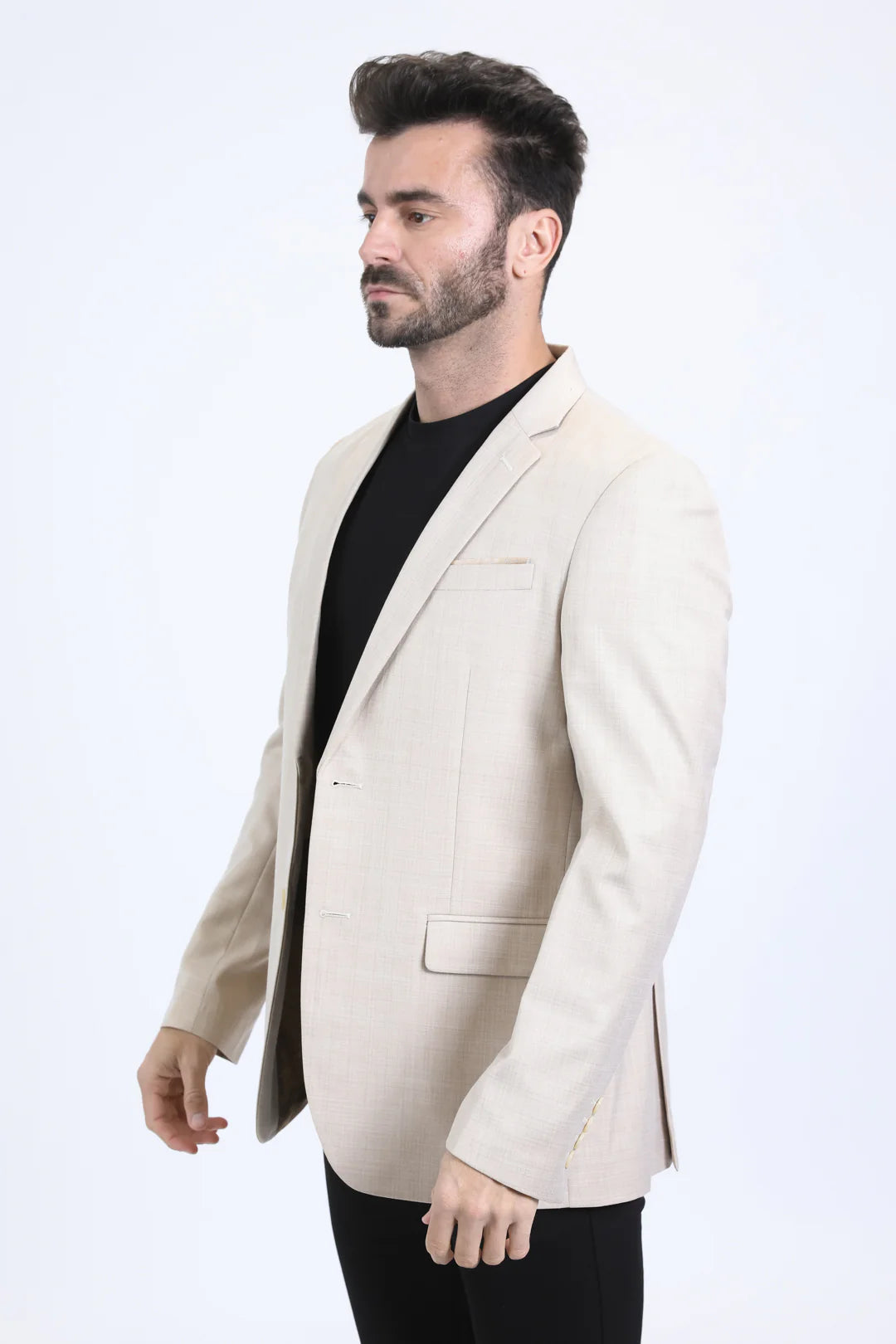 Mens Modern Fit Beige Blazer