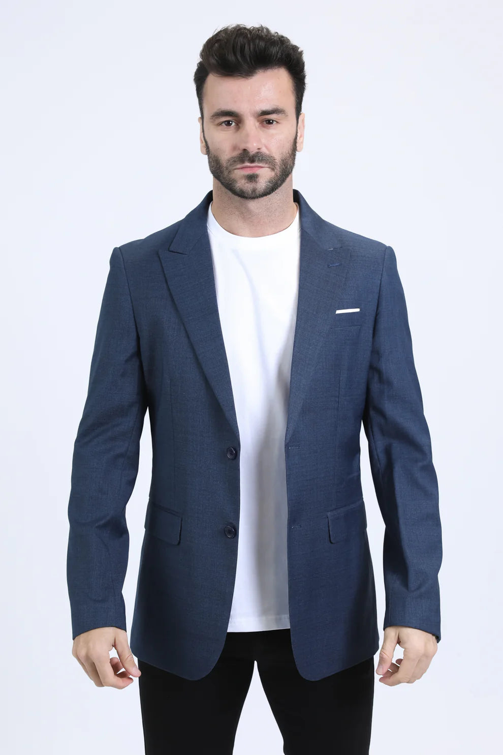 Blazer azul de corte moderno para hombre