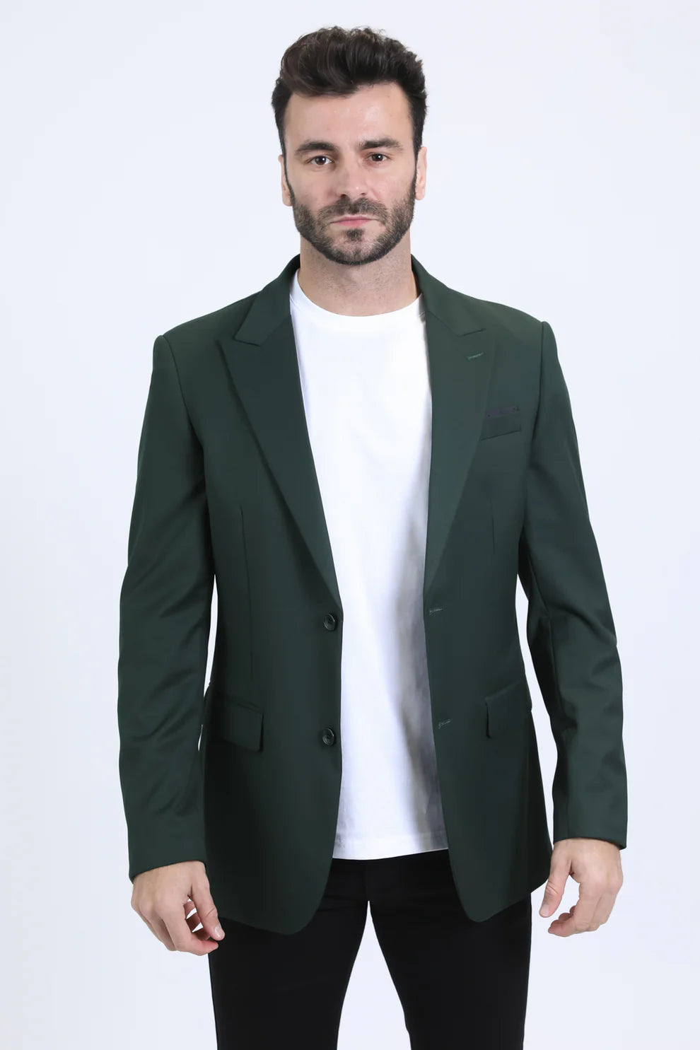 Blazer de corte moderno para hombre con diseño de bosque