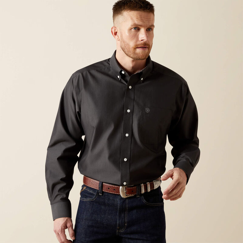 Ariat Wrinkle Free Solid Pinpoint Oxford Classic Fit Shirt