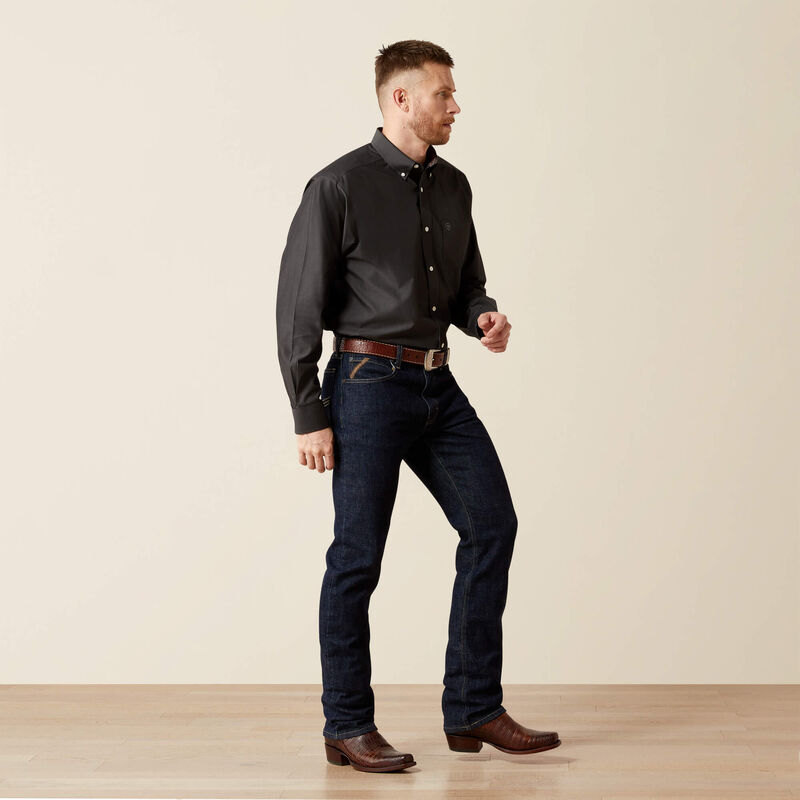 Ariat Wrinkle Free Solid Pinpoint Oxford Classic Fit Shirt