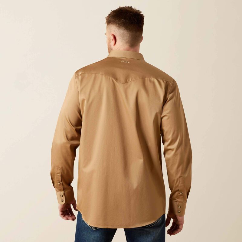 Ariat Solid Khaki Twill Fitted Shirt