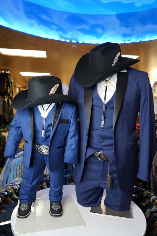 Boys’ Navy Elegance – 4-Piece Suit Set
