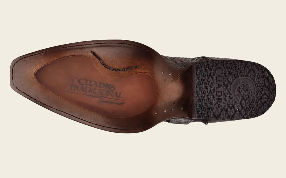 Cuadra Handcrafted Dark Brown Caiman Western Boots