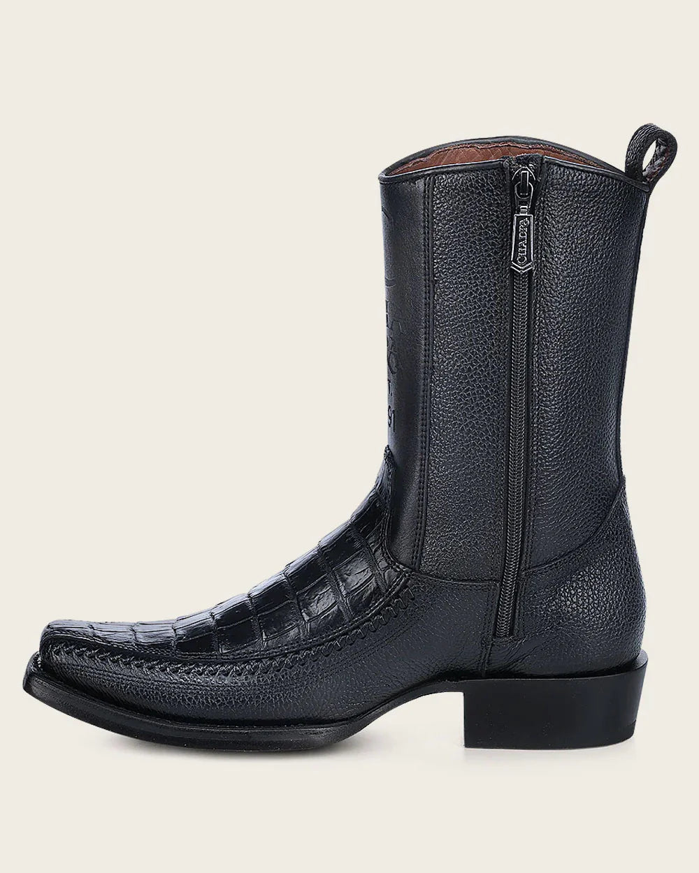 Cuadra Caiman Western Black Exotic boot