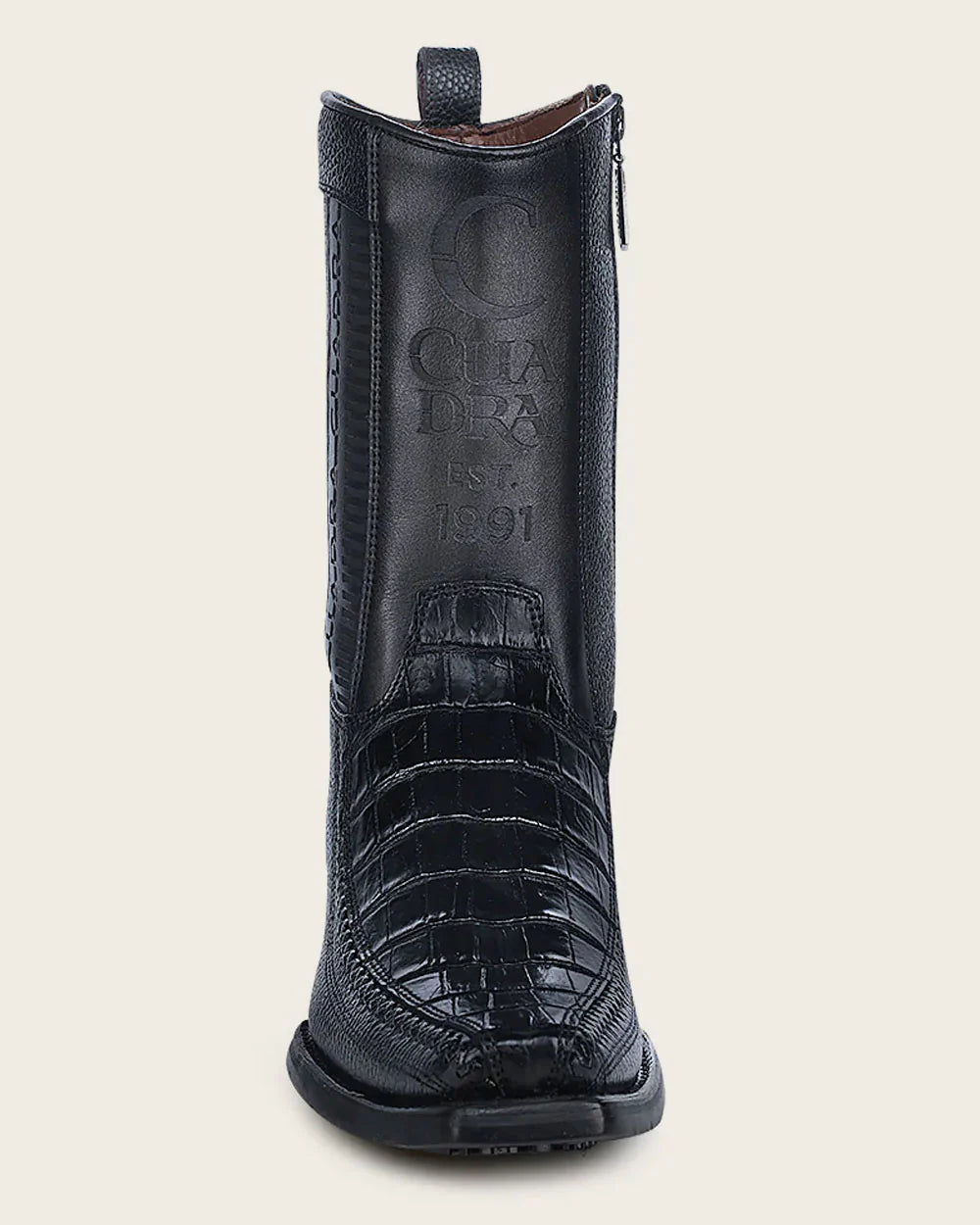 Cuadra Caiman Western Black Exotic boot