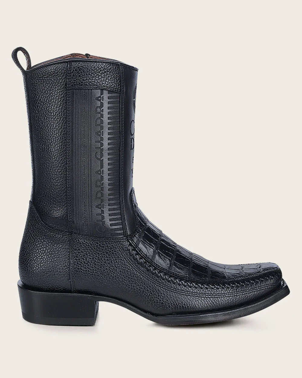 Cuadra Caiman Western Black Exotic boot