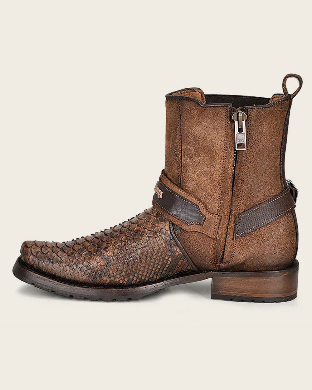 Cuadra Urban Brown Python Leather Ankle Boot