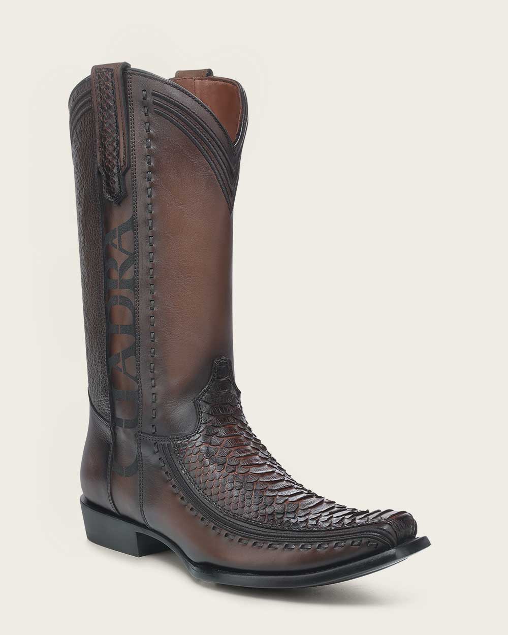 Cuadra Western Brown Exotic Python Boot