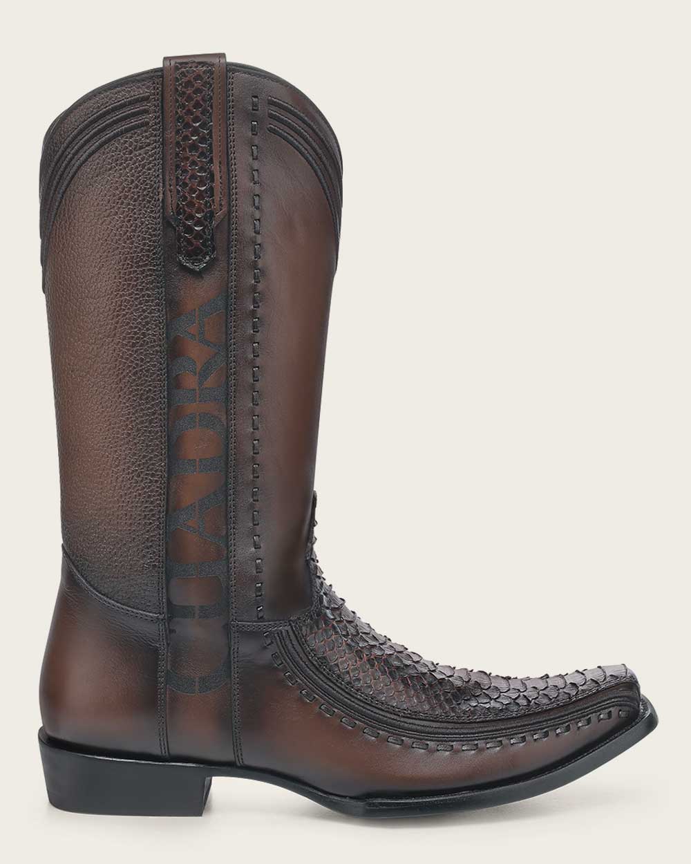Cuadra Western Brown Exotic Python Boot