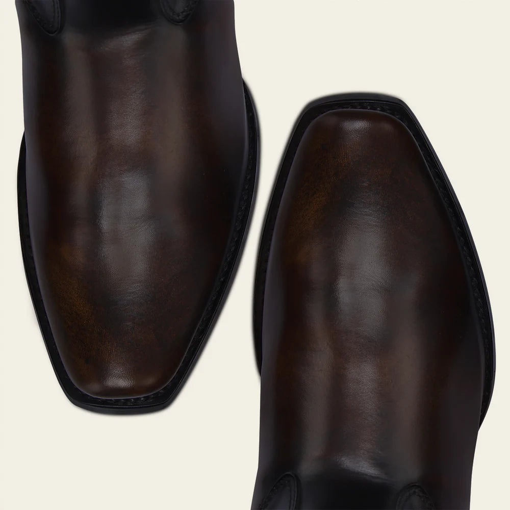 Cuadra Dress Engraved Black Leather Boot