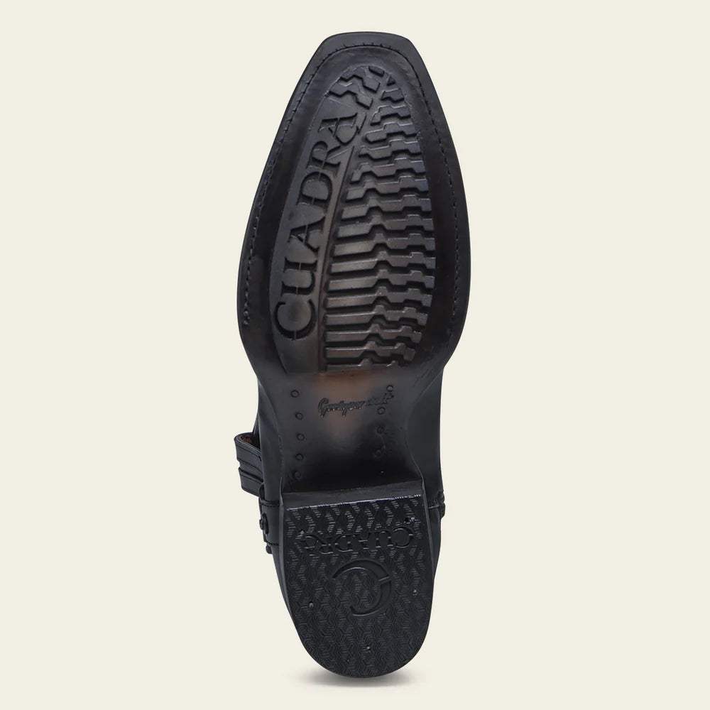 Cuadra Dress Engraved Black Leather Boot