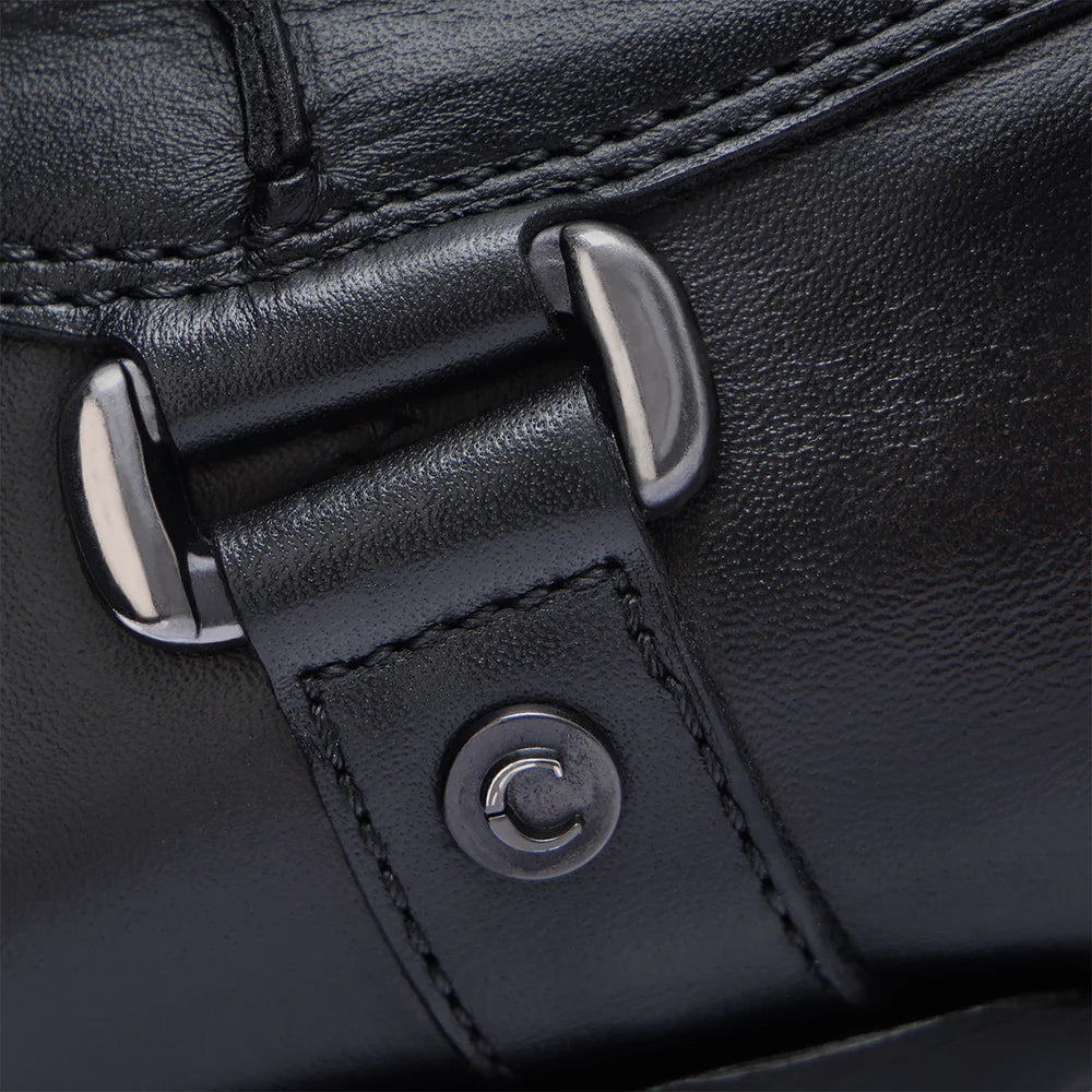 Cuadra Dress Engraved Black Leather Boot