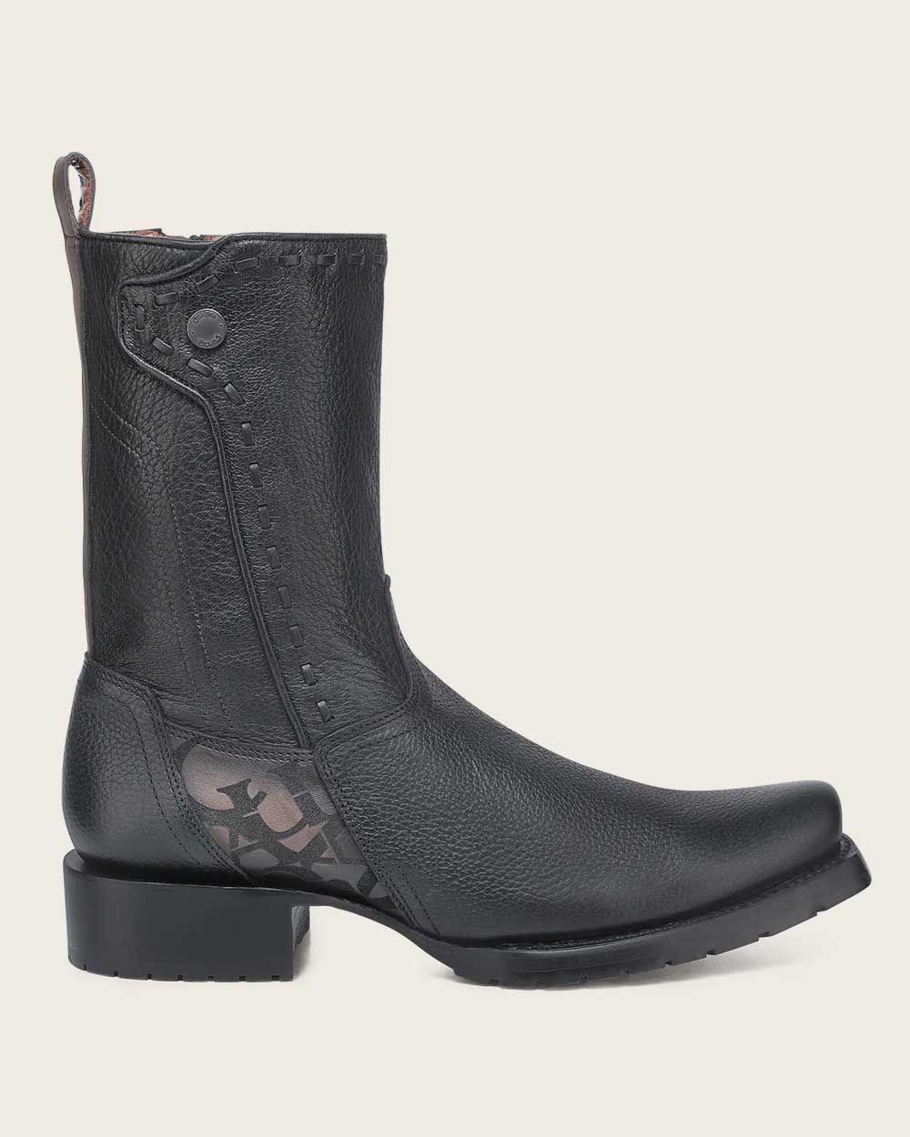 Cuadra Urban Engraved Black Bovine Boot