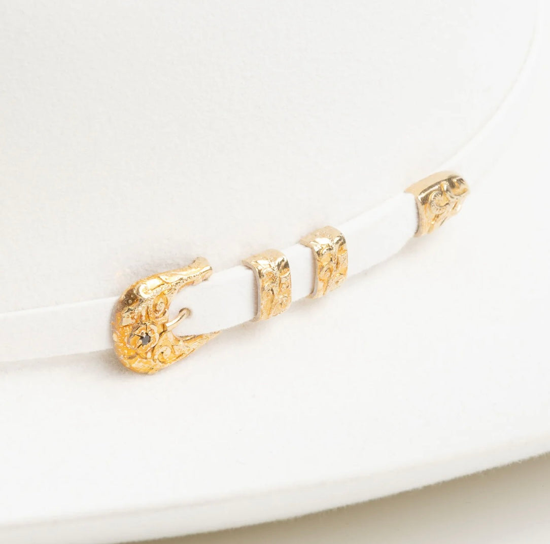 Larry Mahan 6x in White Fur Felt Western Hat