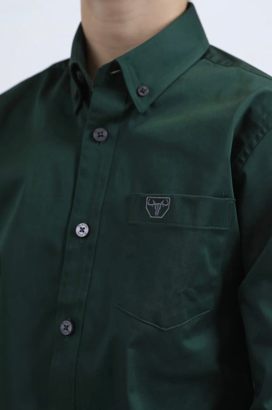 BOY’S EMERALD GREEN SLIM FIT SHIRT