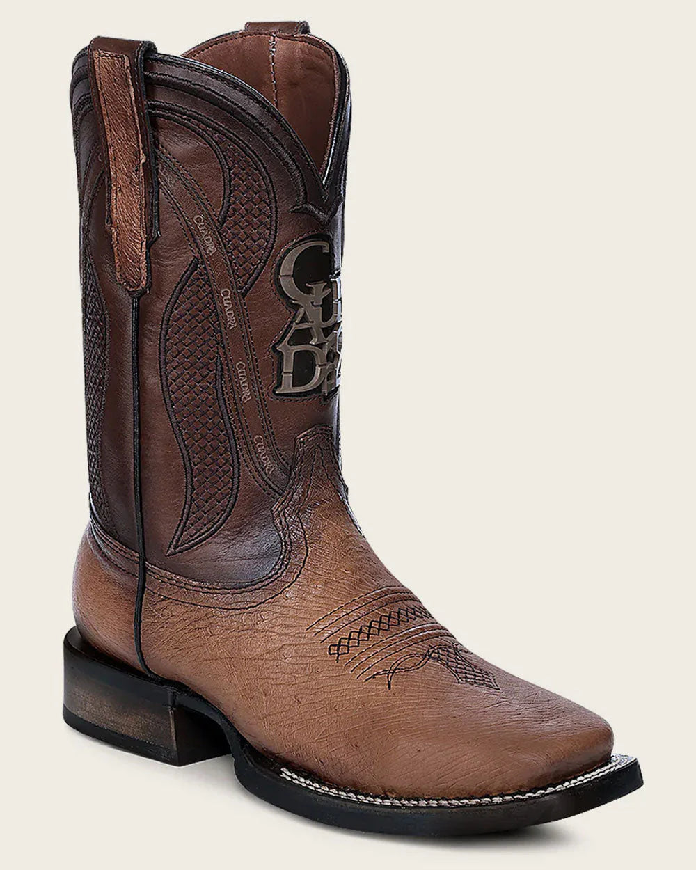 Cuadra Handcrafted Honey Ostrich Rodeo Cowboy Boots-CU863