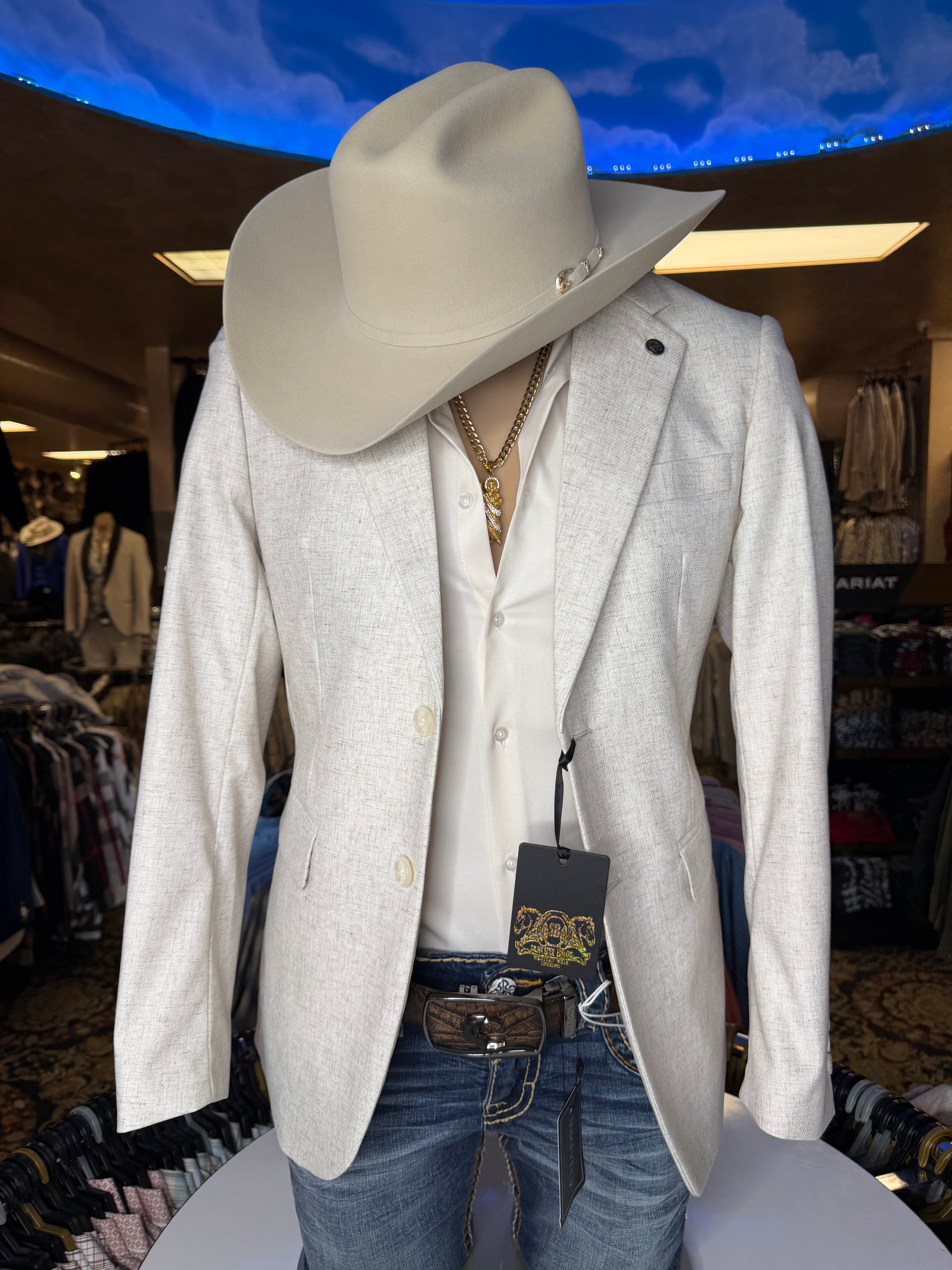 Slim Fit Blazer – Ivory Sand