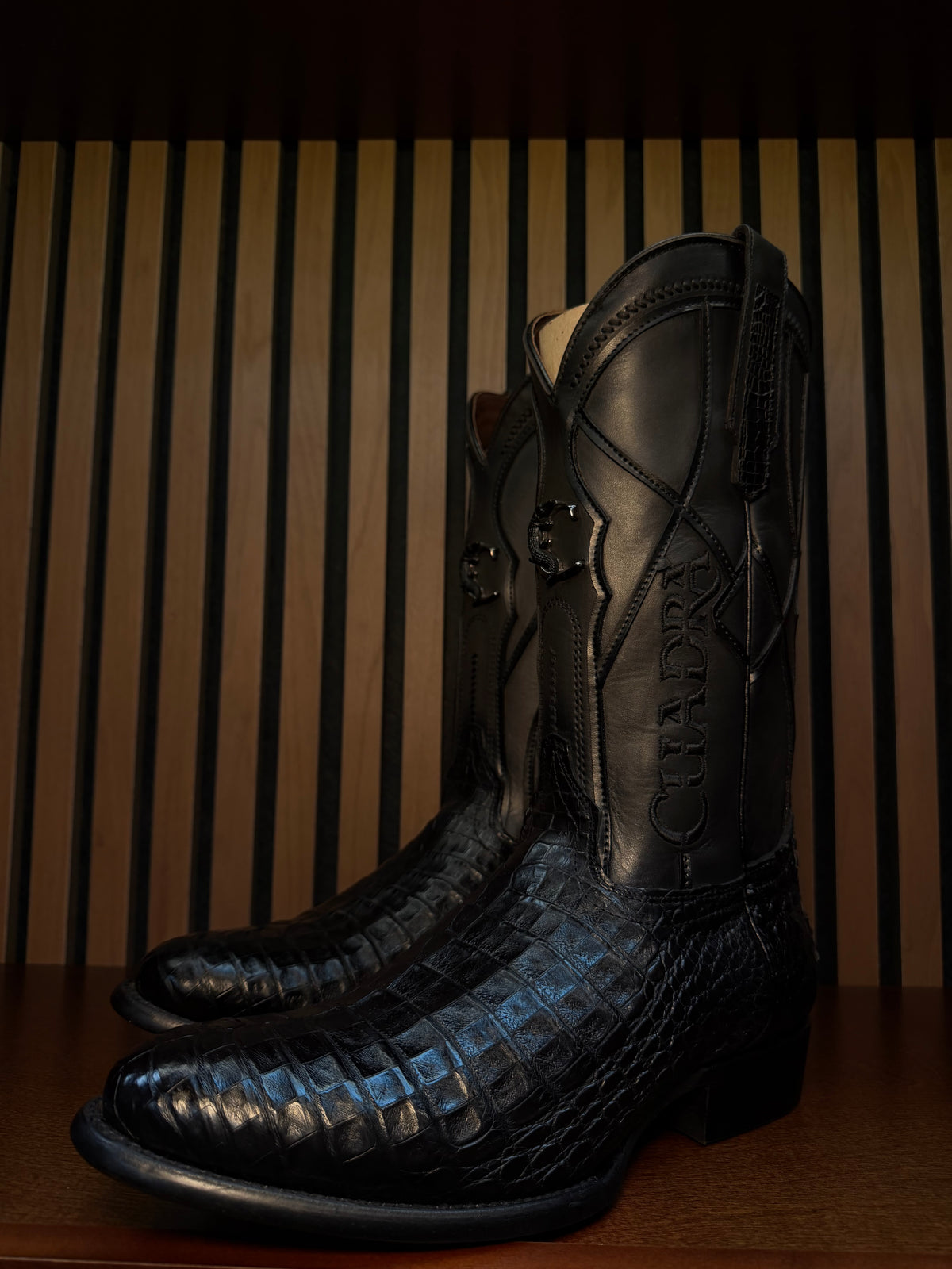 CUADRA BLACK CAIMAN ROUND TOE