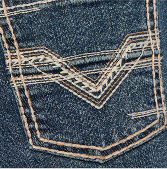 ROCK & ROLL DENIM BOY'S DARK VINTAGE LADDER STITCH BOOTCUT JEANS