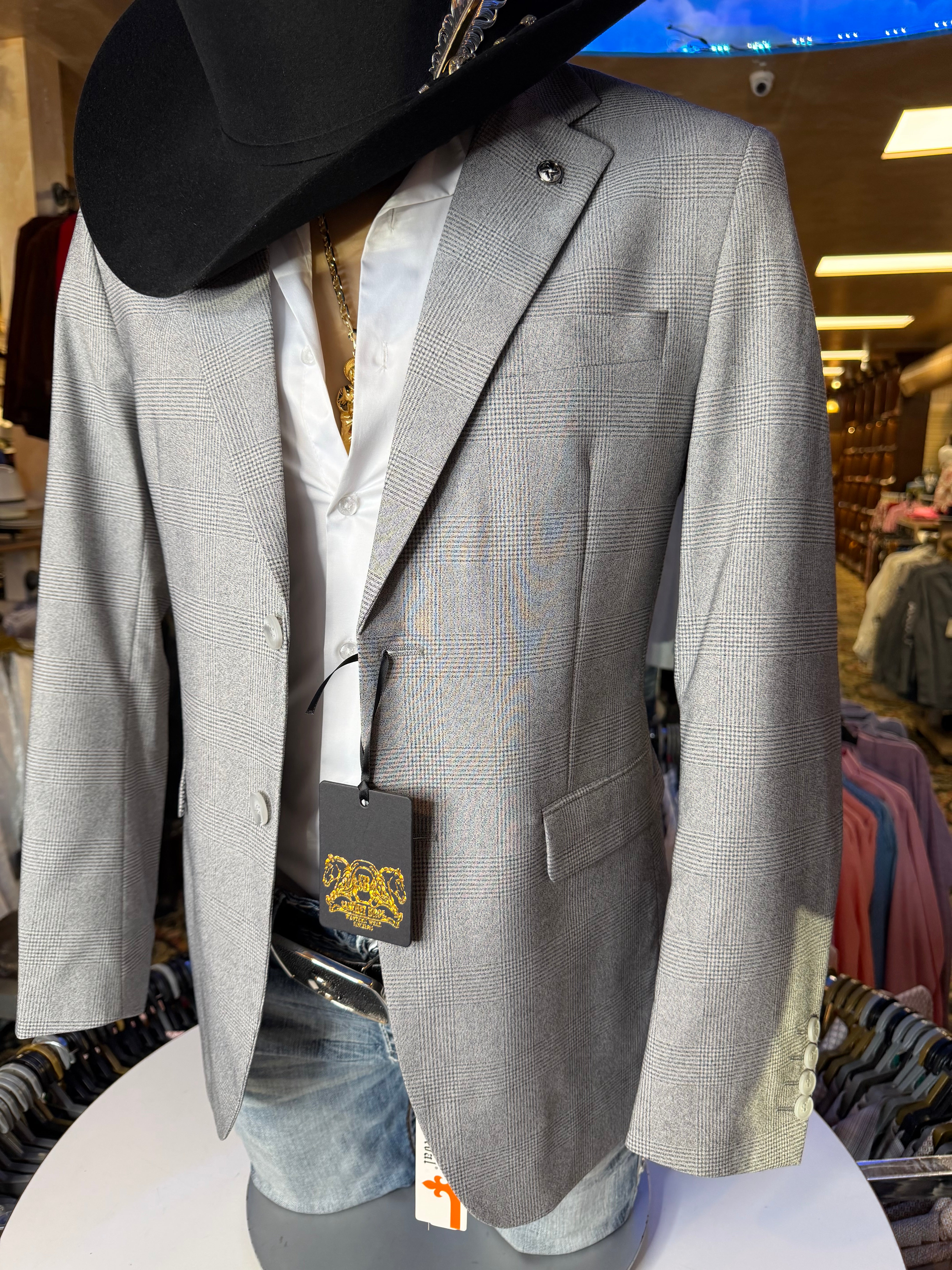 Light Gray Plaid Sport Coat