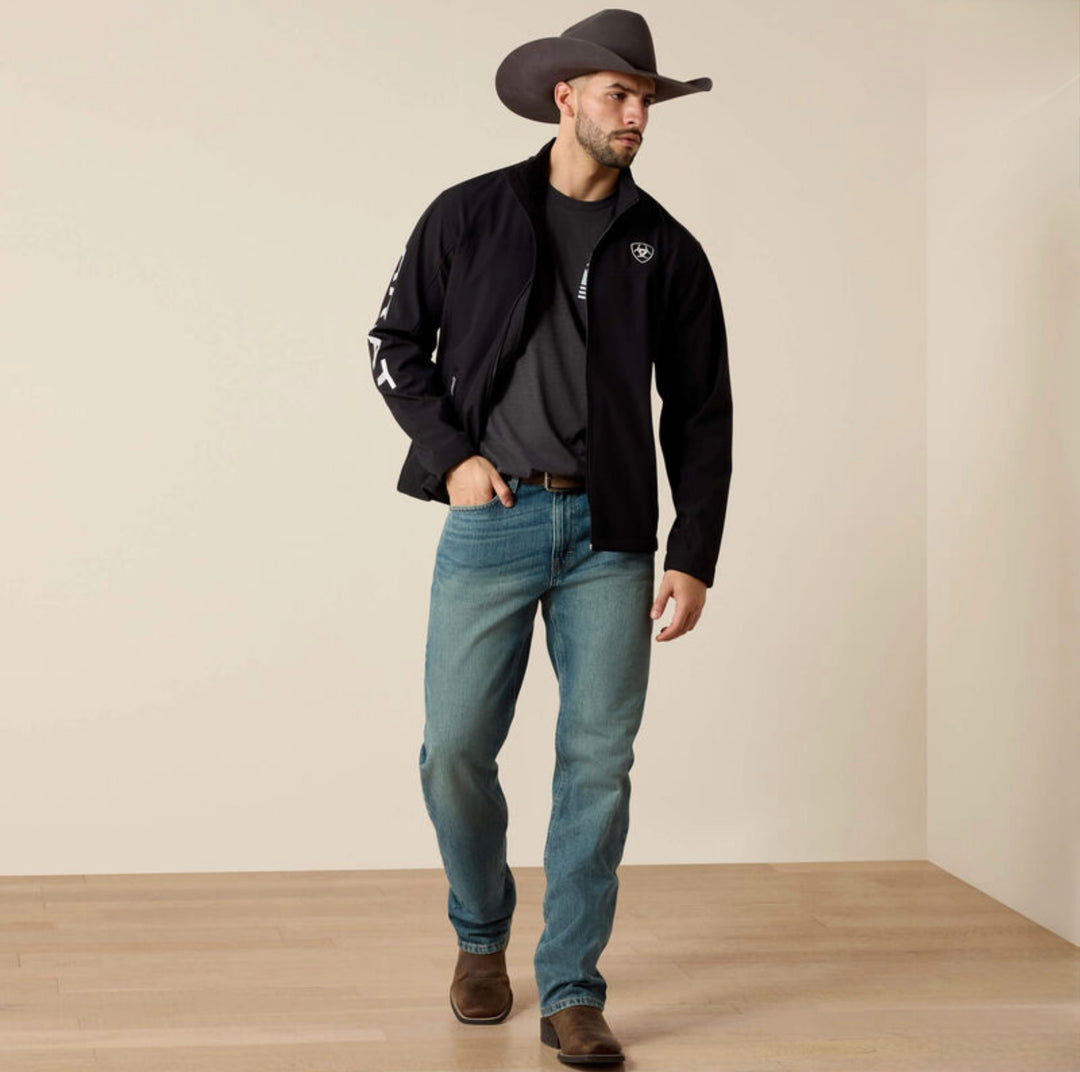 Men’s Ariat Logo Softshell Jacket- Black